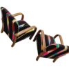 Handmade Walnut Wood and Vintage Kilim Moroccan Style Lounge Chair - Retro Chic Comfort for Your Space - Image 4