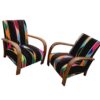 Handmade Walnut Wood and Vintage Kilim Moroccan Style Lounge Chair - Retro Chic Comfort for Your Space - Image 2