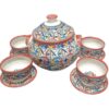 Authentic Moroccan Elegance: Hand-Crafted Ceramic Tureen Set with 6 Bowls and 6 flat