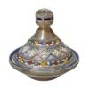 Timeless Elegance Unveiled: Handmade Moroccan Ceramic Tagine with Maillechort Engraving