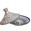 Timeless Elegance Unveiled: Handmade Moroccan Ceramic Tagine with Maillechort Engraving