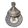 Timeless Elegance Unveiled: Handmade Moroccan Ceramic Tagine with Maillechort Engraving - Image 2