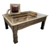 Royal Elegance Unveiled: Handcrafted Vintage Moroccan Brass and Bone Desk/Table with Chair