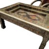 Royal Elegance Unveiled: Handcrafted Vintage Moroccan Brass and Bone Desk/Table with Chair - Image 8