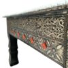 Royal Elegance Unveiled: Handcrafted Vintage Moroccan Brass and Bone Desk/Table with Chair - Image 5