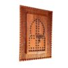 Hand-carved Moroccan Vintage Wooden Window with Brass Accents - Unique Wall Art and Mirror Frame - Image 6