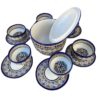 Authentic Moroccan Elegance: Hand-Crafted Ceramic Tureen Set with 6 Bowls and 6 flat - Image 3